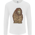 A Funny Owl Mens Long Sleeve T-Shirt White