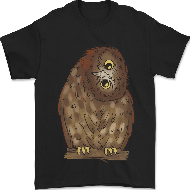 A Funny Owl Mens T-Shirt 100% Cotton Black