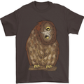 A Funny Owl Mens T-Shirt 100% Cotton Dark Chocolate