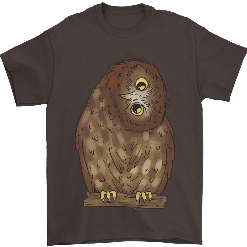 A Funny Owl Mens T-Shirt 100% Cotton Dark Chocolate
