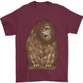 A Funny Owl Mens T-Shirt 100% Cotton Maroon