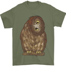 A Funny Owl Mens T-Shirt 100% Cotton Military Green
