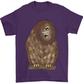 A Funny Owl Mens T-Shirt 100% Cotton Purple