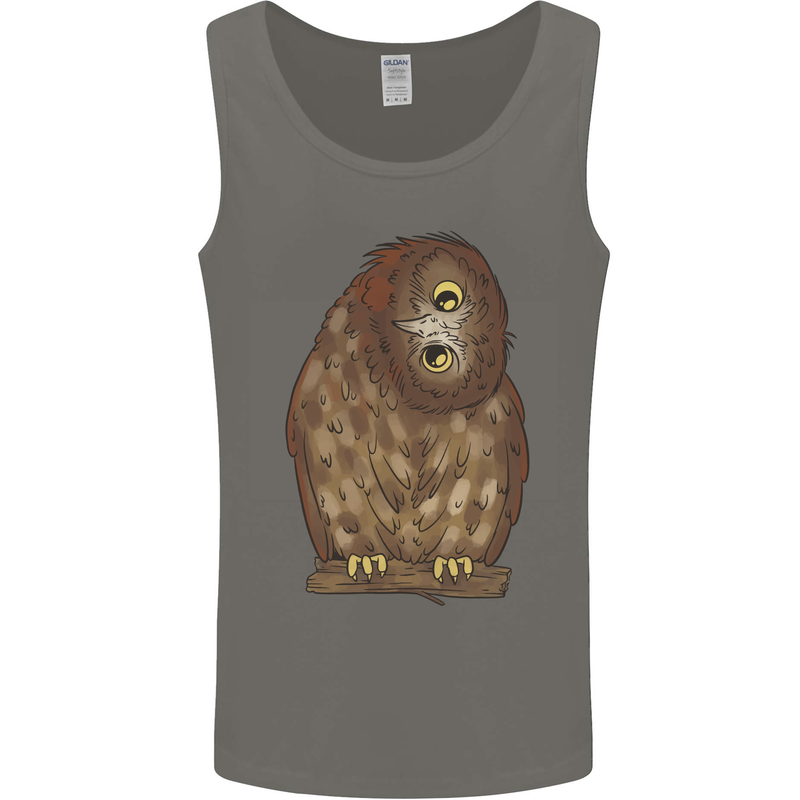 A Funny Owl Mens Vest Tank Top Charcoal