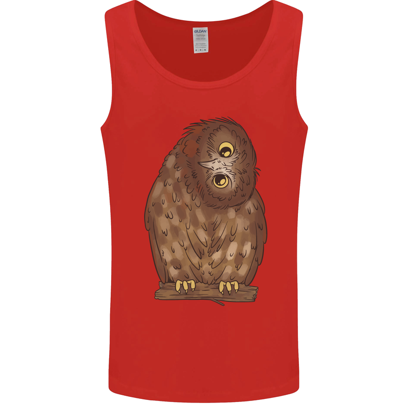 A Funny Owl Mens Vest Tank Top Red