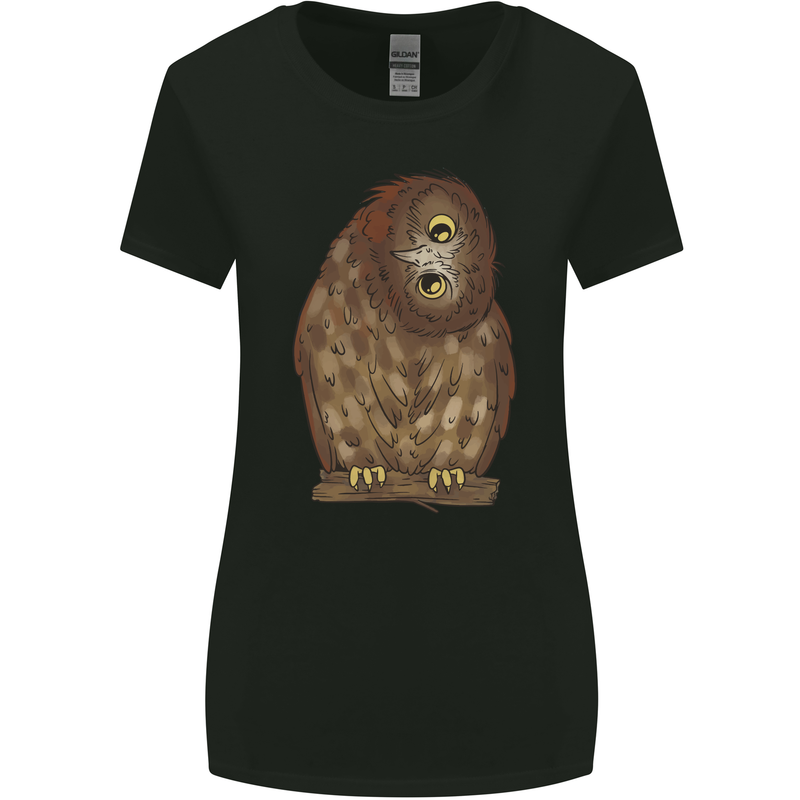 A Funny Owl Womens Wider Cut T-Shirt Black