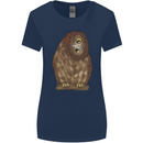 A Funny Owl Womens Wider Cut T-Shirt Navy Blue