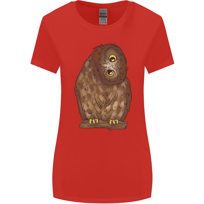 A Funny Owl Womens Wider Cut T-Shirt Red