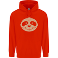A Funny Sloth Face Childrens Kids Hoodie Bright Red