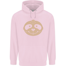 A Funny Sloth Face Childrens Kids Hoodie Light Pink