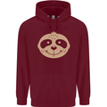 A Funny Sloth Face Childrens Kids Hoodie Maroon