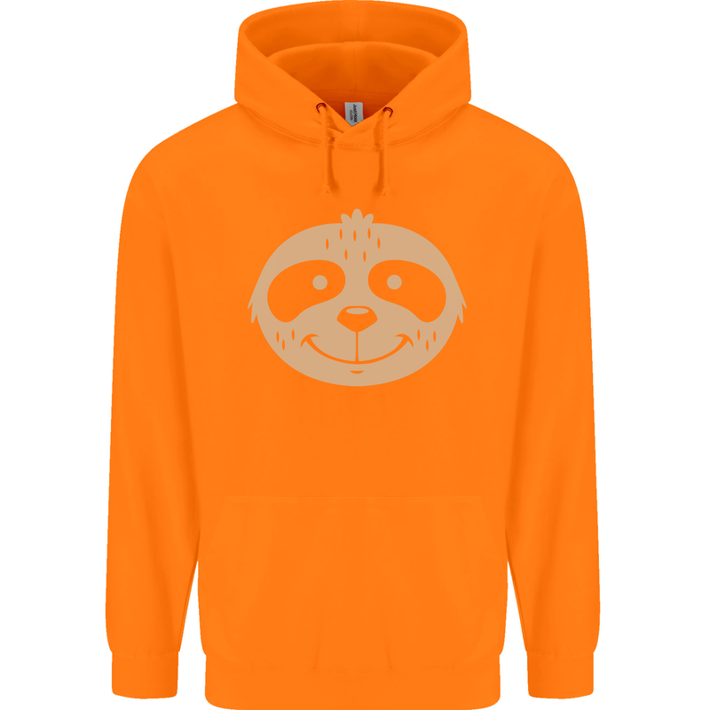 A Funny Sloth Face Childrens Kids Hoodie Orange