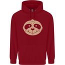 A Funny Sloth Face Childrens Kids Hoodie Red