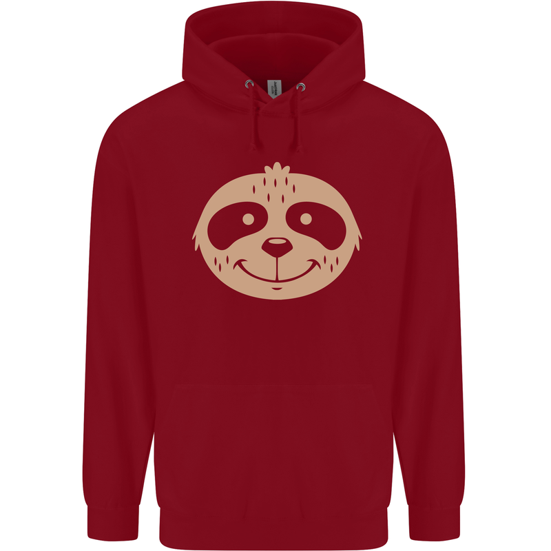 A Funny Sloth Face Childrens Kids Hoodie Red