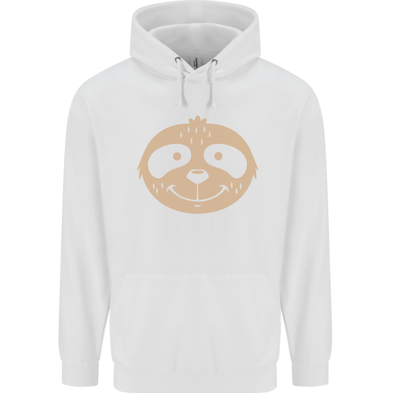 A Funny Sloth Face Childrens Kids Hoodie White