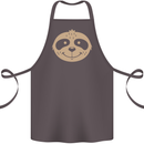 A Funny Sloth Face Cotton Apron 100% Organic Dark Grey