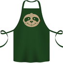 A Funny Sloth Face Cotton Apron 100% Organic Forest Green