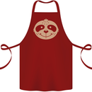 A Funny Sloth Face Cotton Apron 100% Organic Maroon