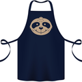 A Funny Sloth Face Cotton Apron 100% Organic Navy Blue