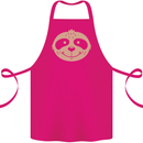 A Funny Sloth Face Cotton Apron 100% Organic Pink