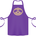A Funny Sloth Face Cotton Apron 100% Organic Purple