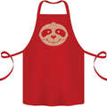 A Funny Sloth Face Cotton Apron 100% Organic Red