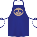 A Funny Sloth Face Cotton Apron 100% Organic Royal Blue