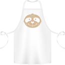 A Funny Sloth Face Cotton Apron 100% Organic White