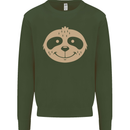 A Funny Sloth Face Kids Sweatshirt Jumper Forest Green