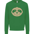 A Funny Sloth Face Kids Sweatshirt Jumper Irish Green