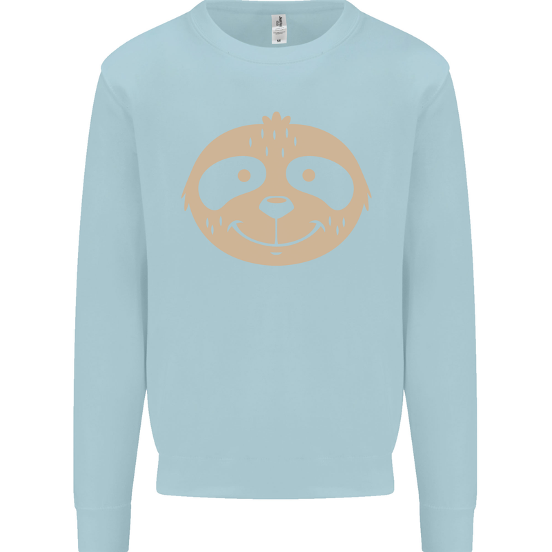 A Funny Sloth Face Kids Sweatshirt Jumper Light Blue