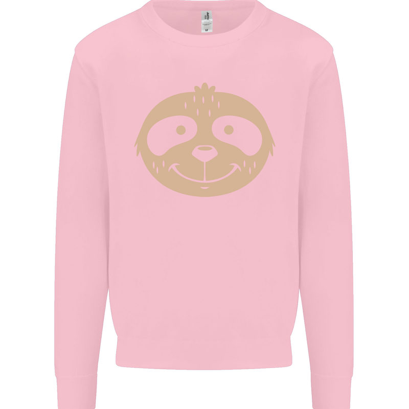 A Funny Sloth Face Kids Sweatshirt Jumper Light Pink