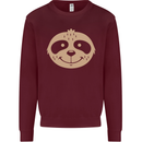 A Funny Sloth Face Kids Sweatshirt Jumper Maroon