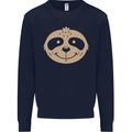 A Funny Sloth Face Kids Sweatshirt Jumper Navy Blue