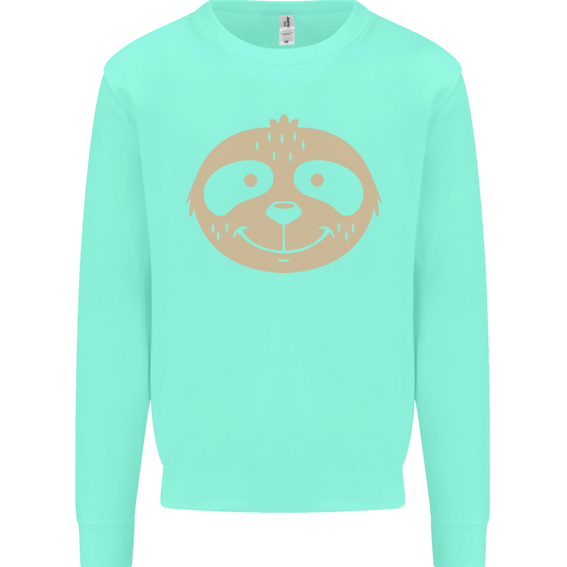 A Funny Sloth Face Kids Sweatshirt Jumper Peppermint