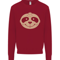 A Funny Sloth Face Kids Sweatshirt Jumper Red