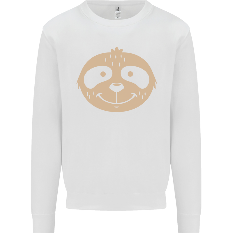 A Funny Sloth Face Kids Sweatshirt Jumper White