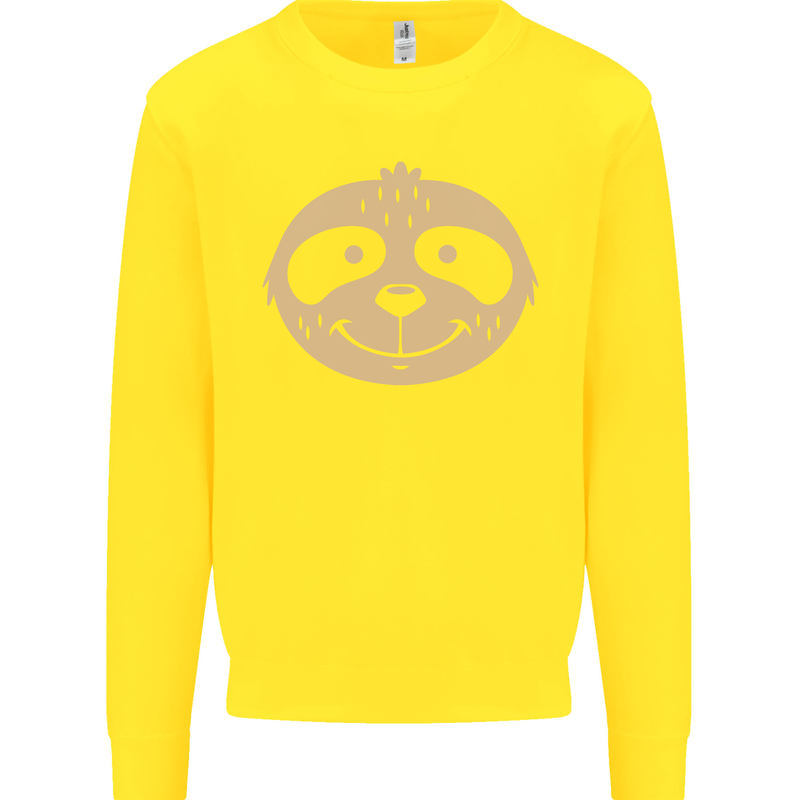 A Funny Sloth Face Kids Sweatshirt Jumper Yellow
