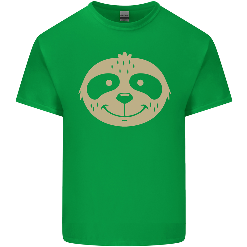 A Funny Sloth Face Kids T-Shirt Childrens Irish Green