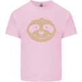 A Funny Sloth Face Kids T-Shirt Childrens Light Pink