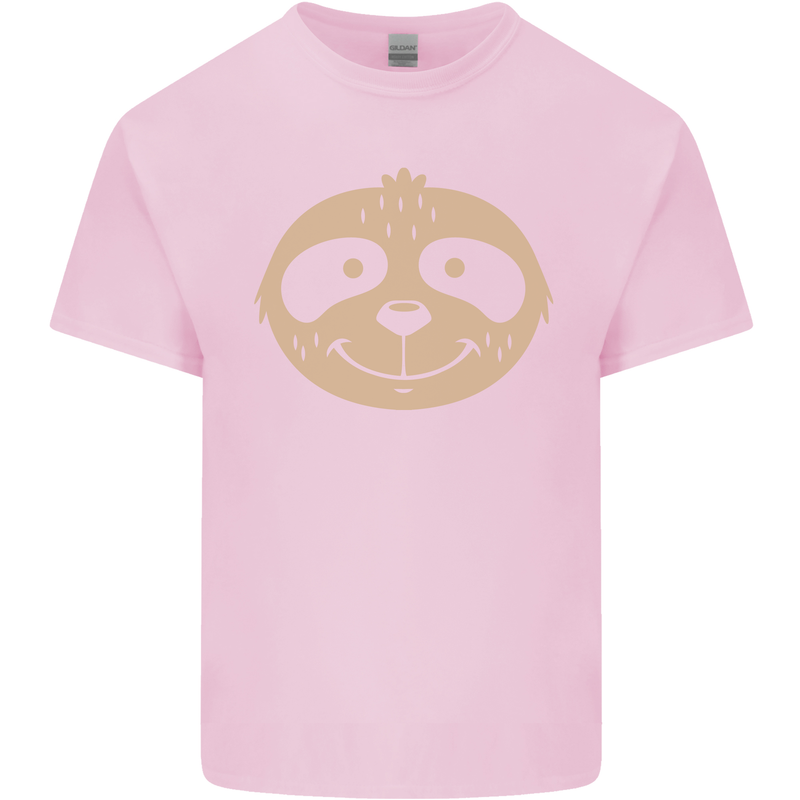 A Funny Sloth Face Kids T-Shirt Childrens Light Pink