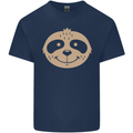 A Funny Sloth Face Kids T-Shirt Childrens Navy Blue