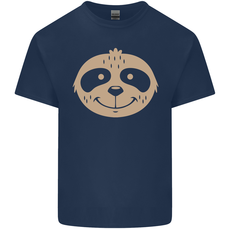 A Funny Sloth Face Kids T-Shirt Childrens Navy Blue