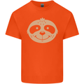 A Funny Sloth Face Kids T-Shirt Childrens Orange