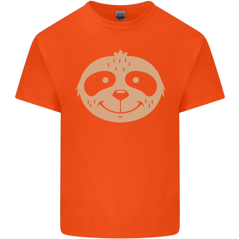 A Funny Sloth Face Kids T-Shirt Childrens Orange