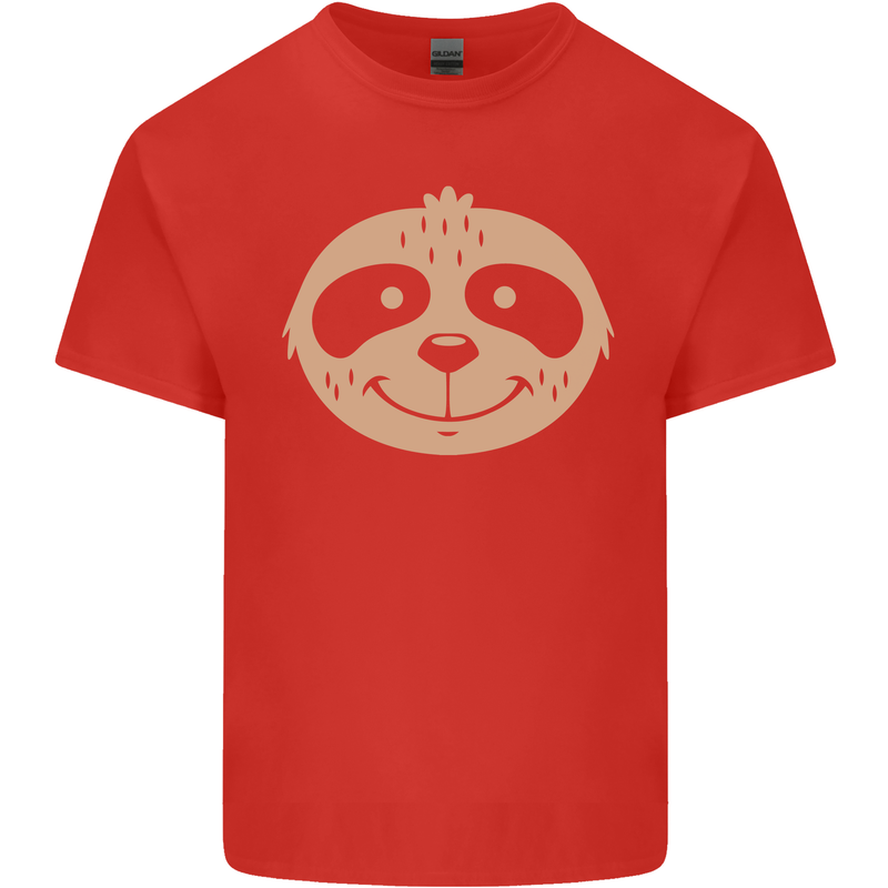 A Funny Sloth Face Kids T-Shirt Childrens Red