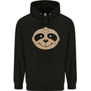A Funny Sloth Face Mens 80% Cotton Hoodie Black