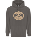 A Funny Sloth Face Mens 80% Cotton Hoodie Charcoal