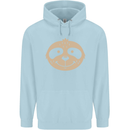 A Funny Sloth Face Mens 80% Cotton Hoodie Light Blue