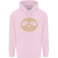 A Funny Sloth Face Mens 80% Cotton Hoodie Light Pink